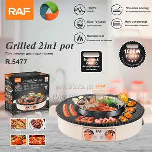 Raf R.5477 Grilled 2-in-1 Pot 1600w - Electric BBQ Grill Hot Pot