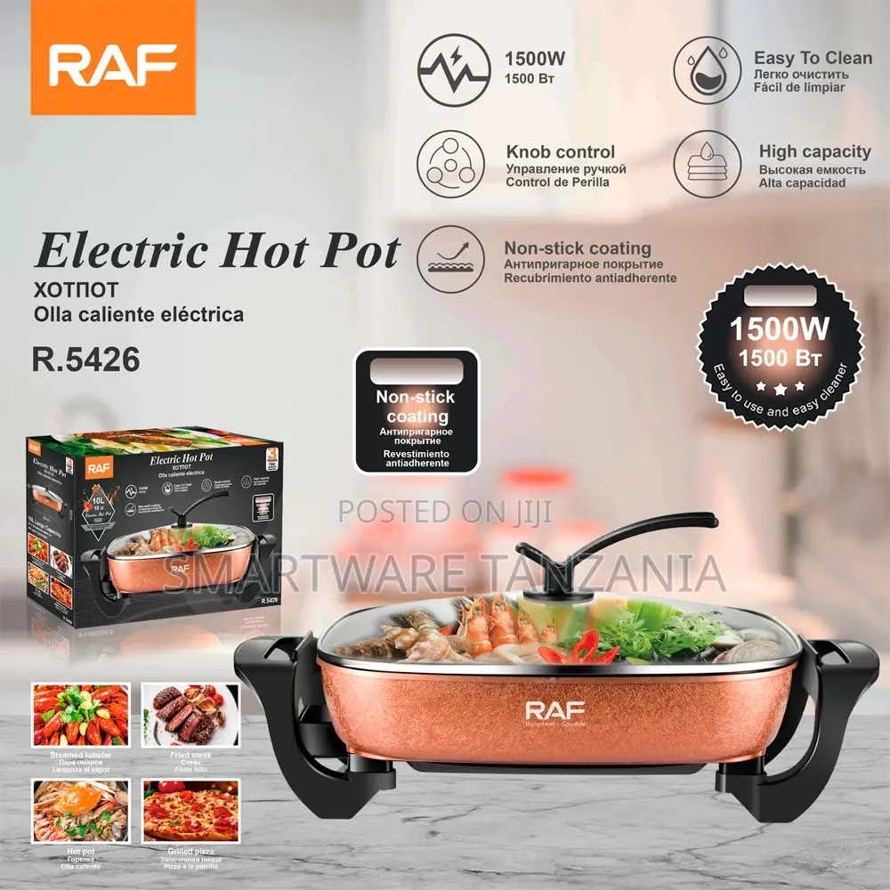 Raf R.5426 Electric Hot Pot 1500w Copper - 10l Cooking Skillet