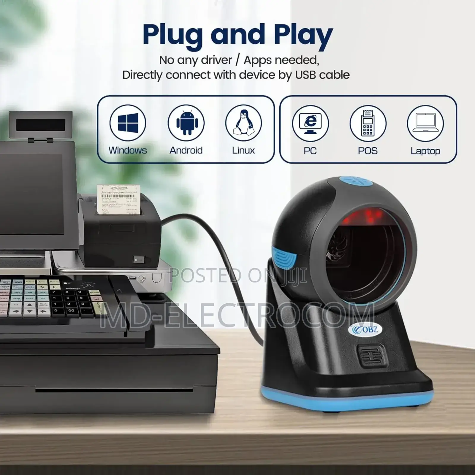 Zkteco Zkb109 1d Hands-Free Barcode Scanners.