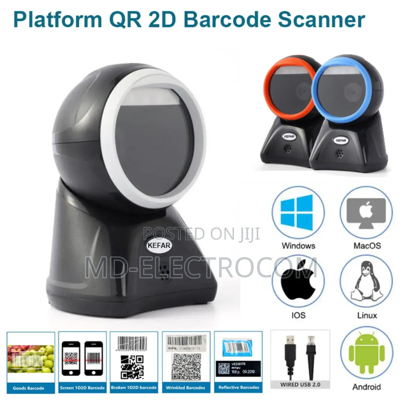 Zkteco Zkb109 1d Hands-Free Barcode Scanners.