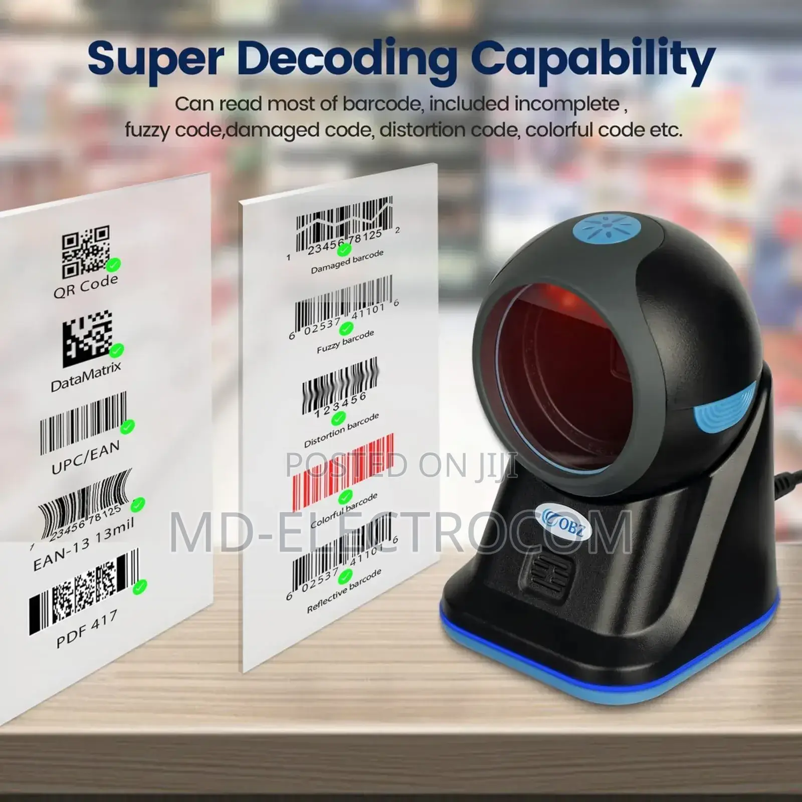 Zkteco Zkb109 1d Hands-Free Barcode Scanners.