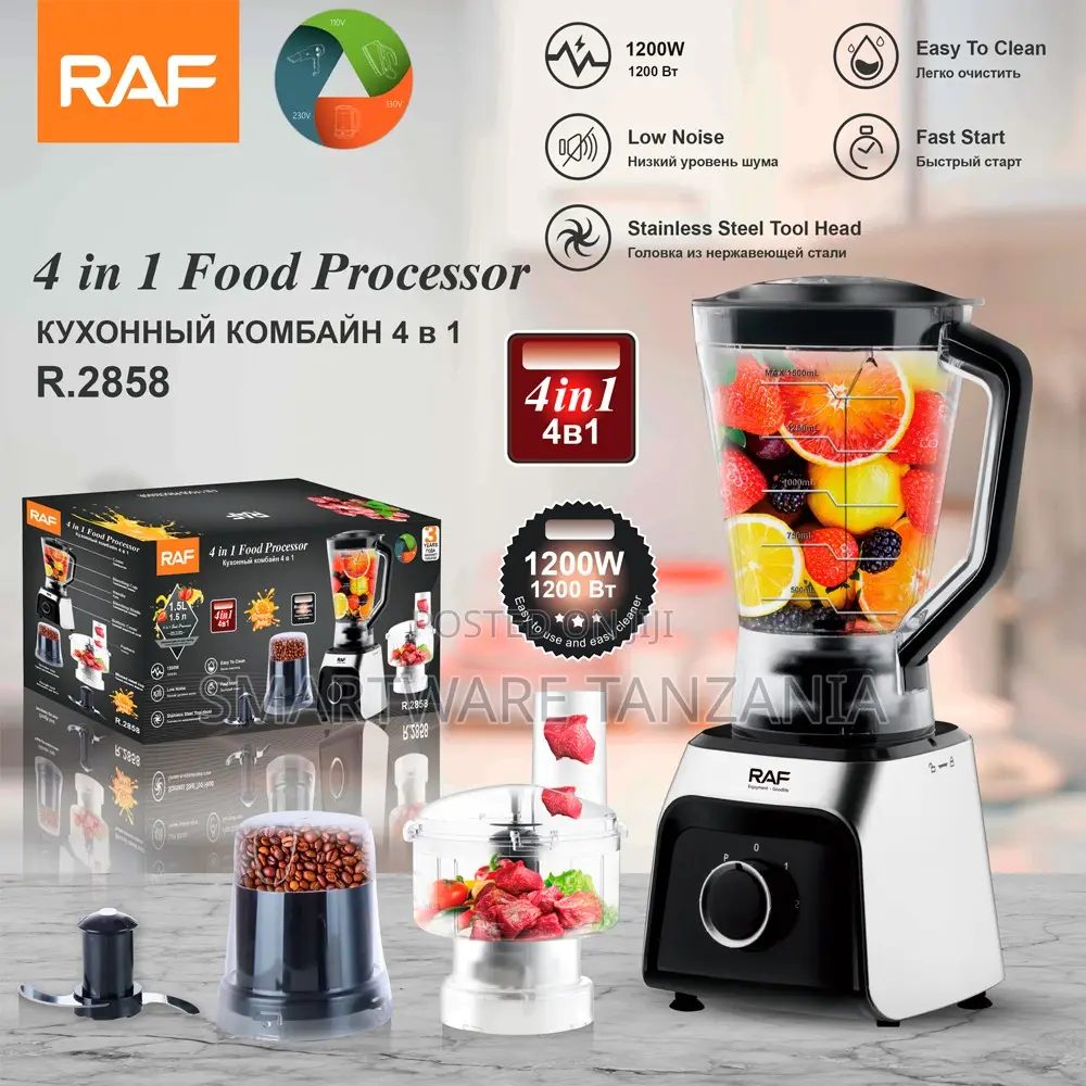 Raf R.2858 4in1 Food Processor 1200w Blender Grinder Chopper Set