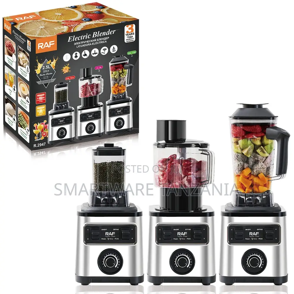 Raf R.2947 8in1 Blender 2.5l Food Processor 800w Low Noise Steel