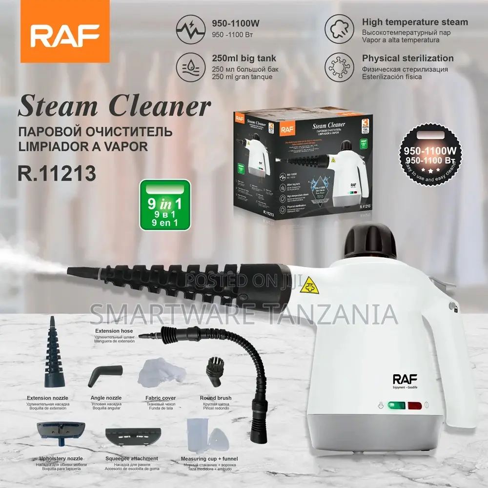 Raf R.11213 Steam Cleaner 9in1 1100w 250ml Chemical Free Clean