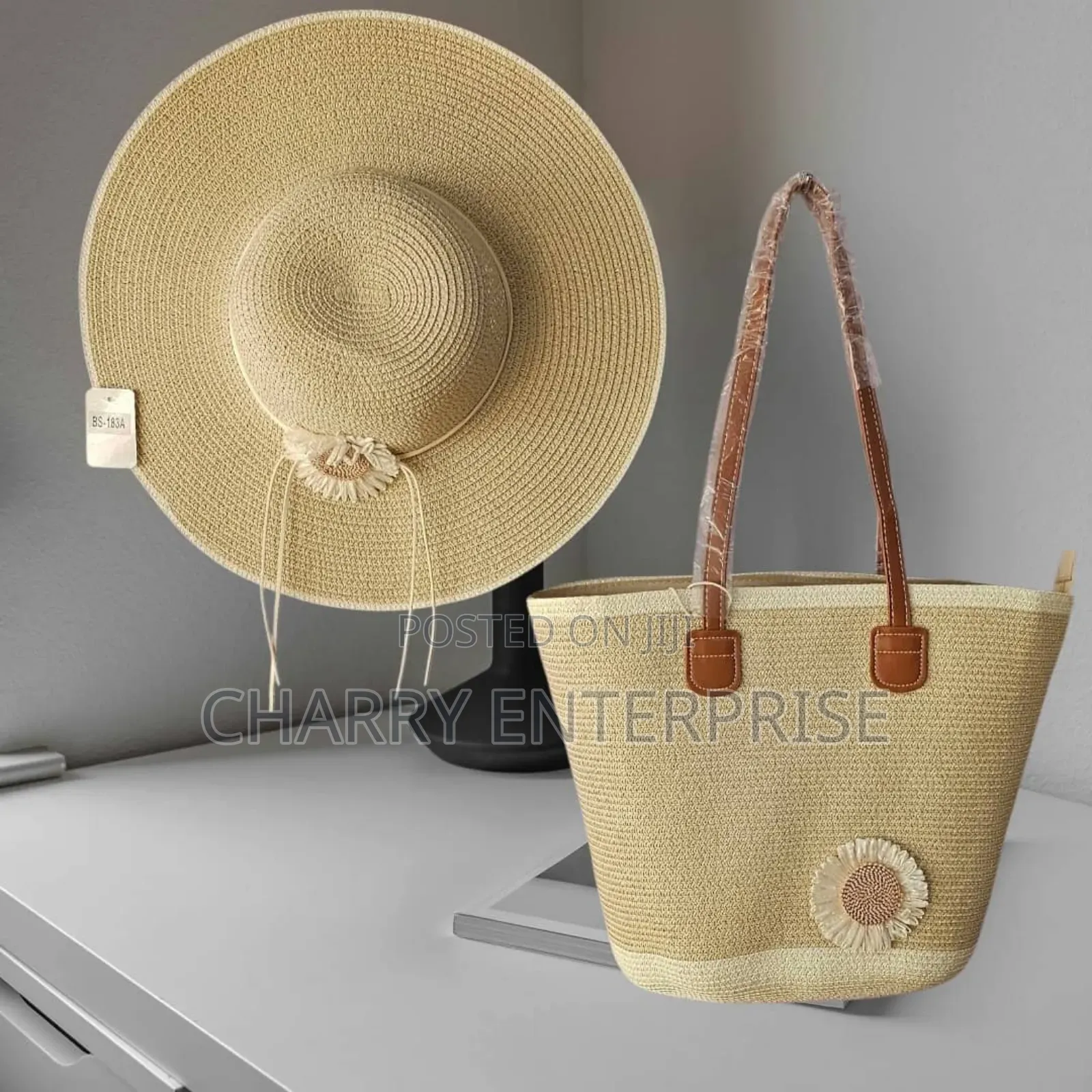 Beach Summer Bags and Cap Full Set Kofia Na Mkoba