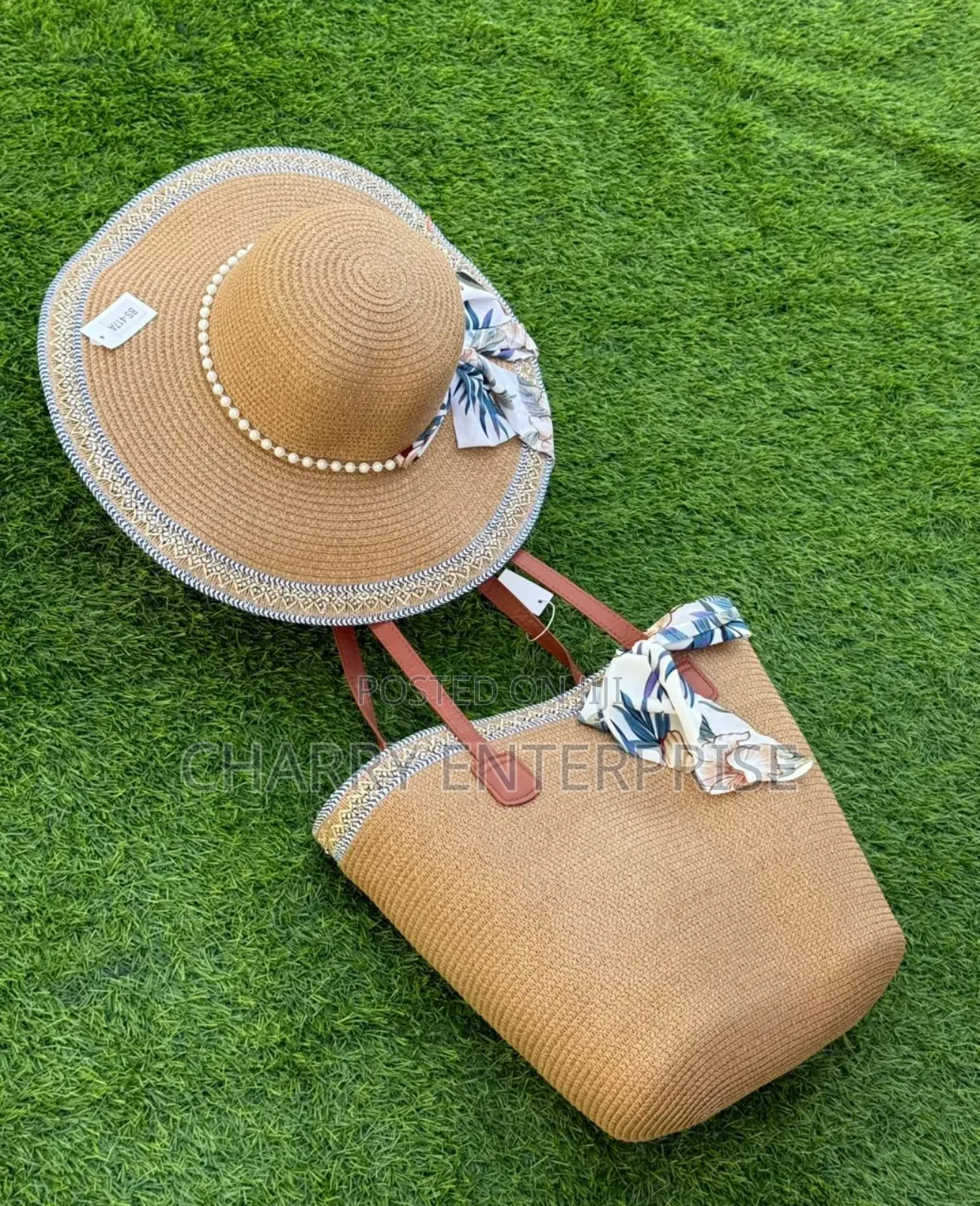 Beach Summer Bags and Cap Full Set Kofia Na Mkoba