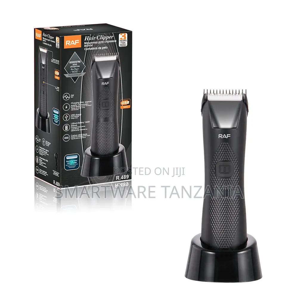 Raf R.489 Professional Hair Trimmer 650mah Battery Carbon Steel