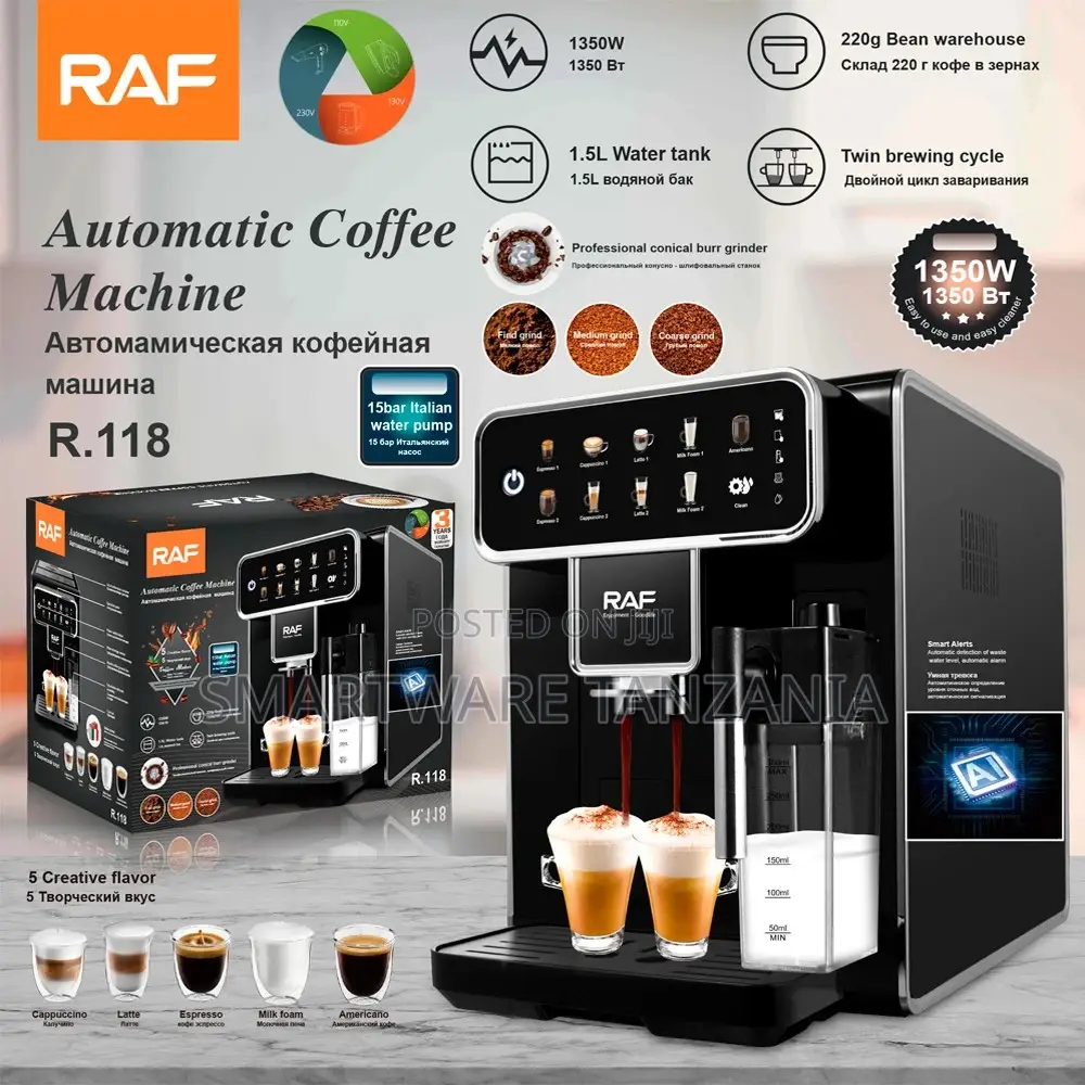 Raf R.118 Auto Coffee Machine 1350w 15bar Italian 1.5l 220g Bean