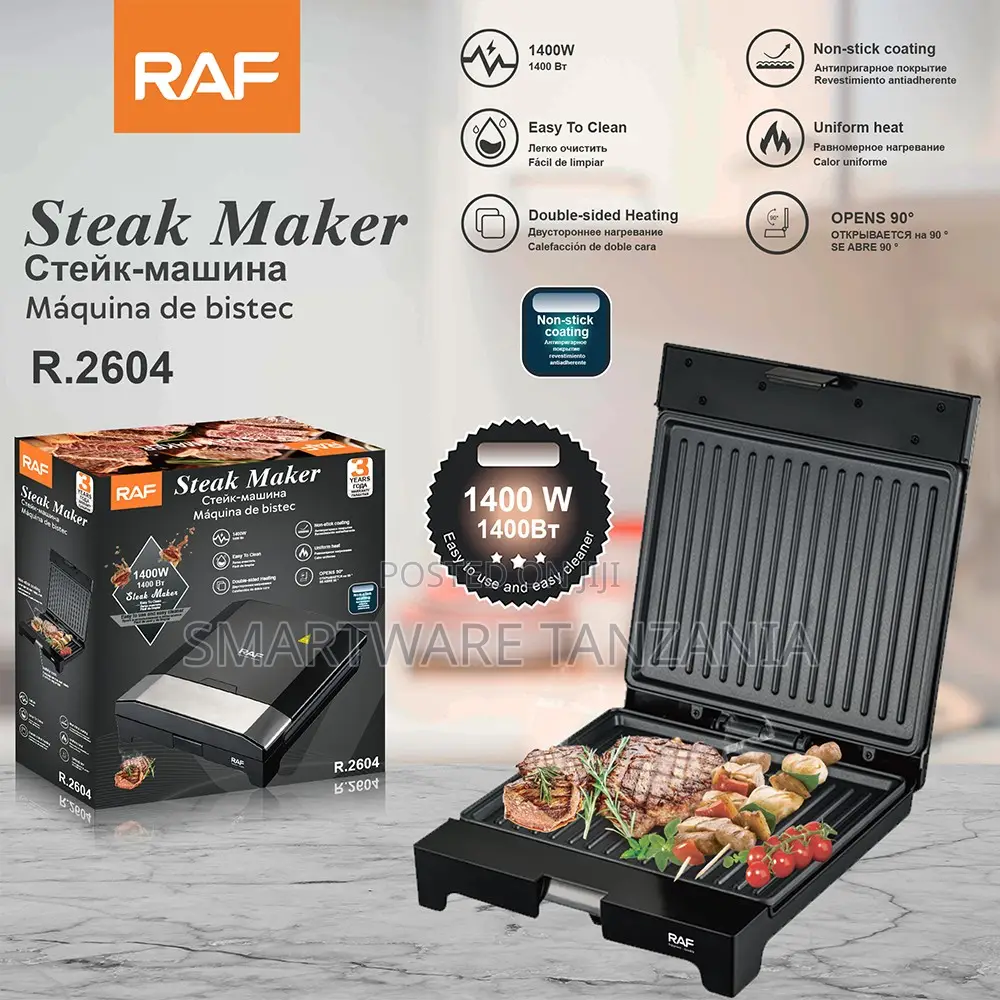 Raf R.2604 Steak Maker 1400w Double-Sided Grill Non-Stick 90°
