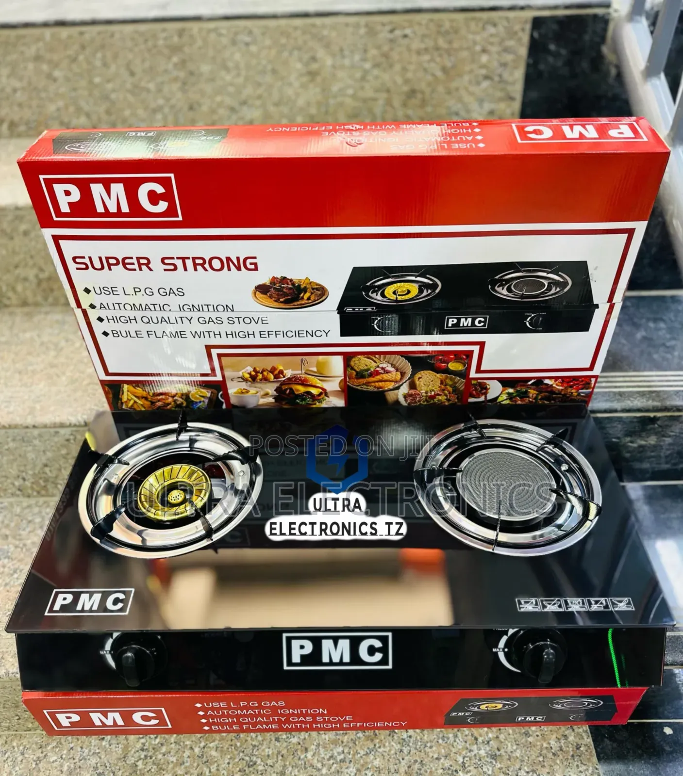 PMC Gas Cooker/ Gas Stove 2 Plates Auto Ignition Hautumii Kiberiti