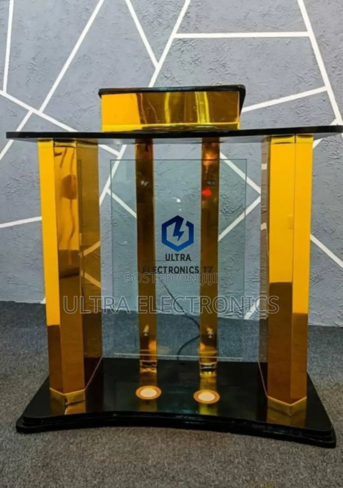 Golden Classic Altar Mimbari Podium for Presentation Speech Imported