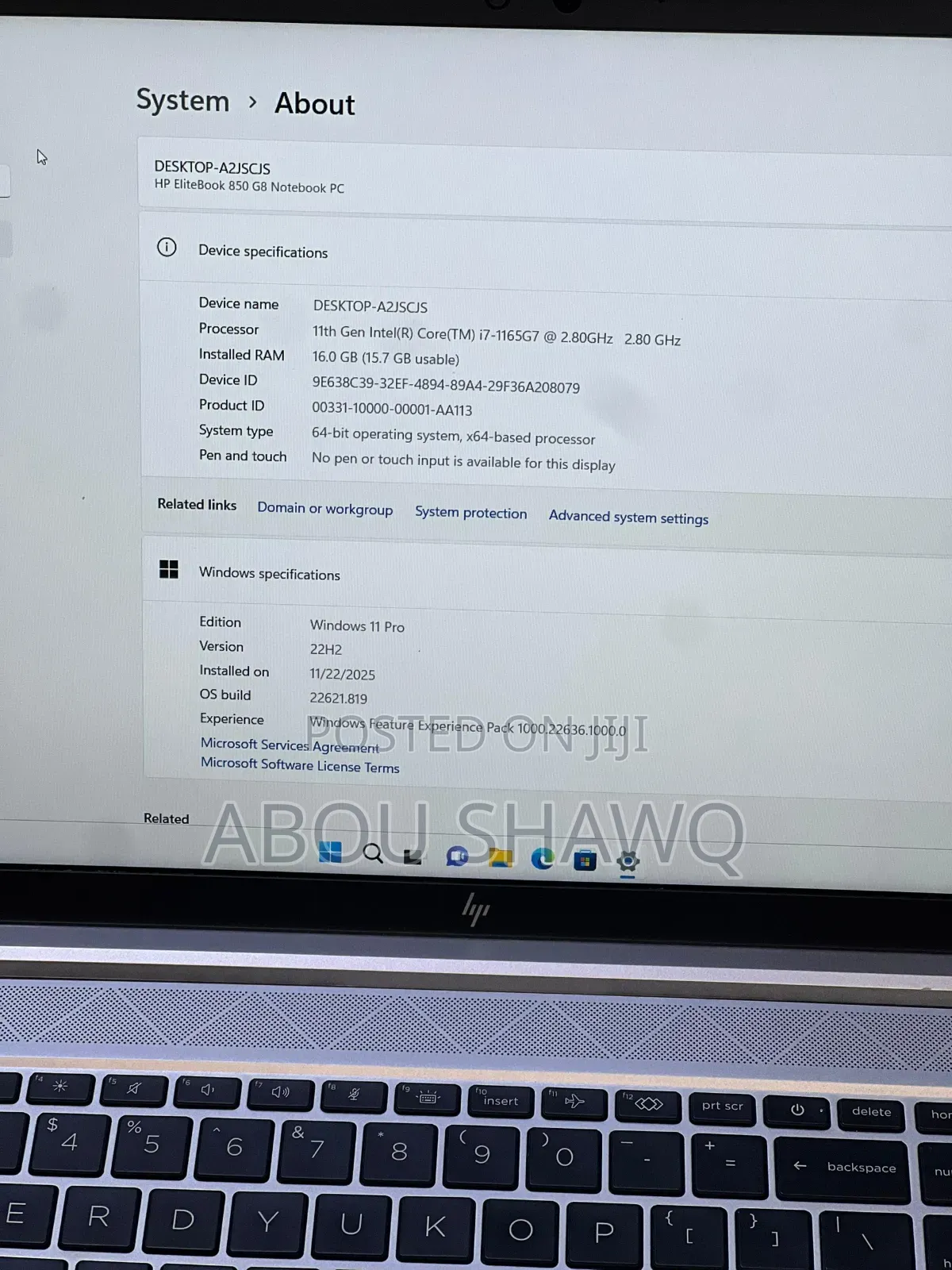 New Laptop HP EliteBook 850 16GB Intel Core I7 SSD 256GB