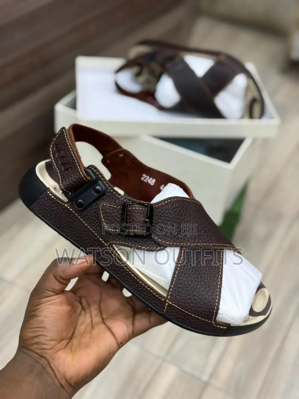 Men's Ecco Sandal Shoes in Deeply Very Leathered