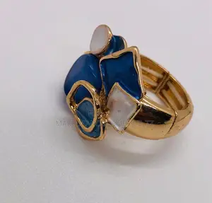 Golden Plated Geometric Ring