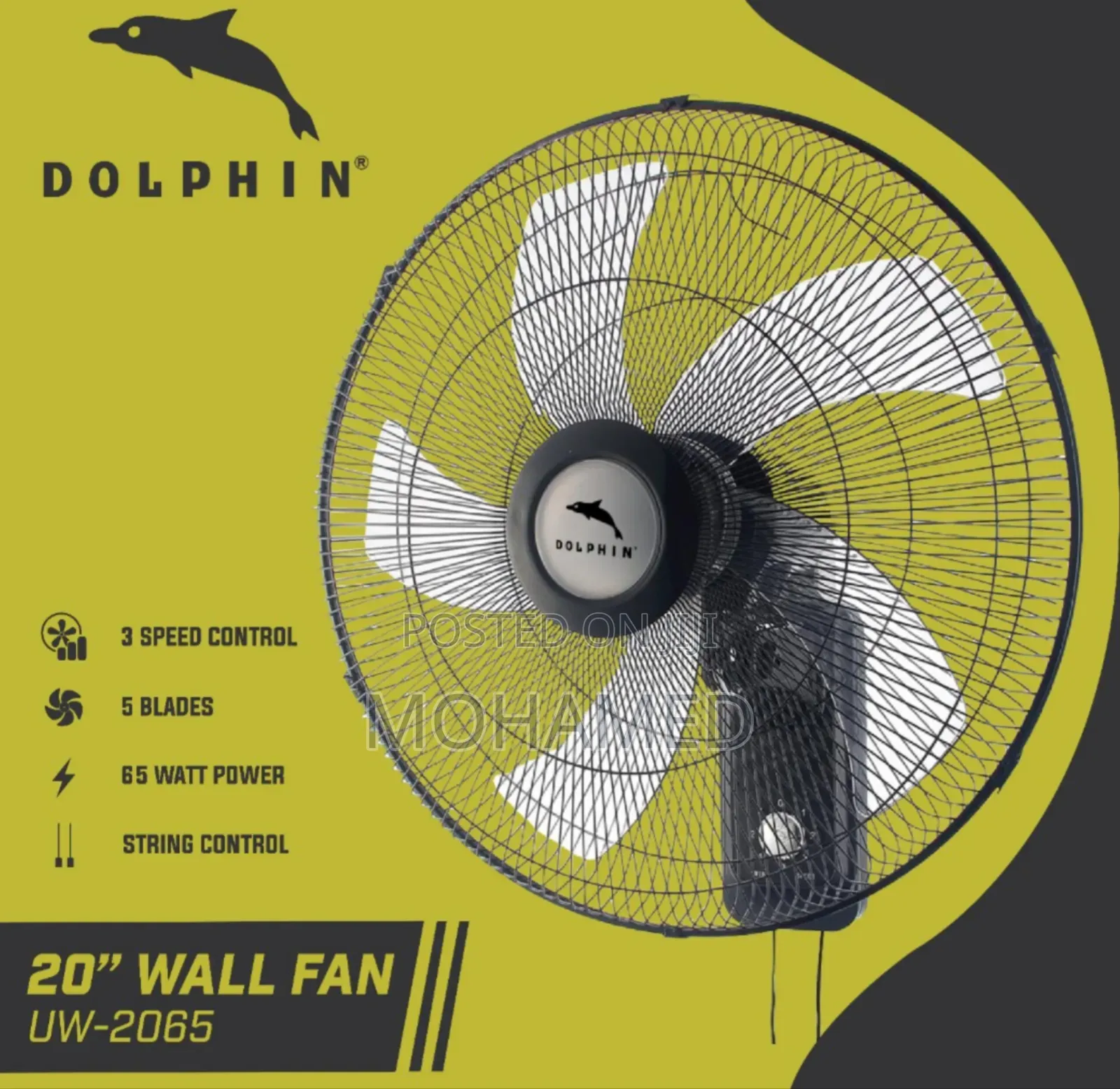 Dolphin Wall Fan 20” (Uw-2065)