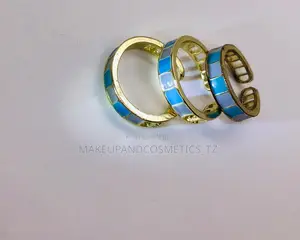 Ring With Varying Shades of Blue and Grey