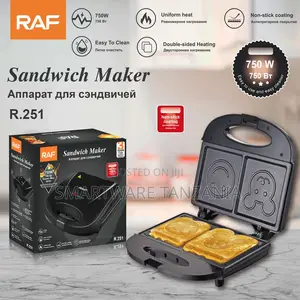 Raf R.251 Sandwich Maker 750w Non-Stick Double-Sided Fun Shapes
