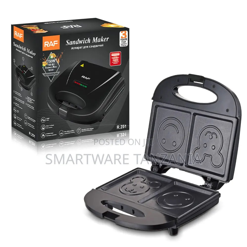Raf R.251 Sandwich Press 750w Double Heat Non-stick Easy Clean