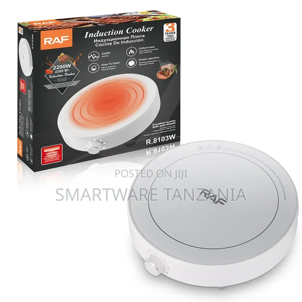 Raf R.8103w 2200w Portable Induction Burner Easy Clean Uniform