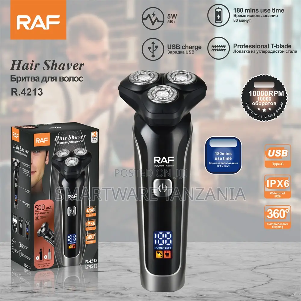 Raf R.4213 Electric Shaver 5w 180min Usb Ipx6 10000rpm Display
