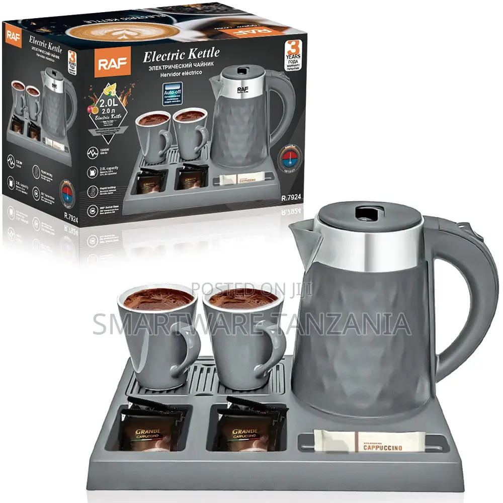 Raf R.7924 Kettle With Warmer 2l 1500w Coffee Station 2 Cups Gray