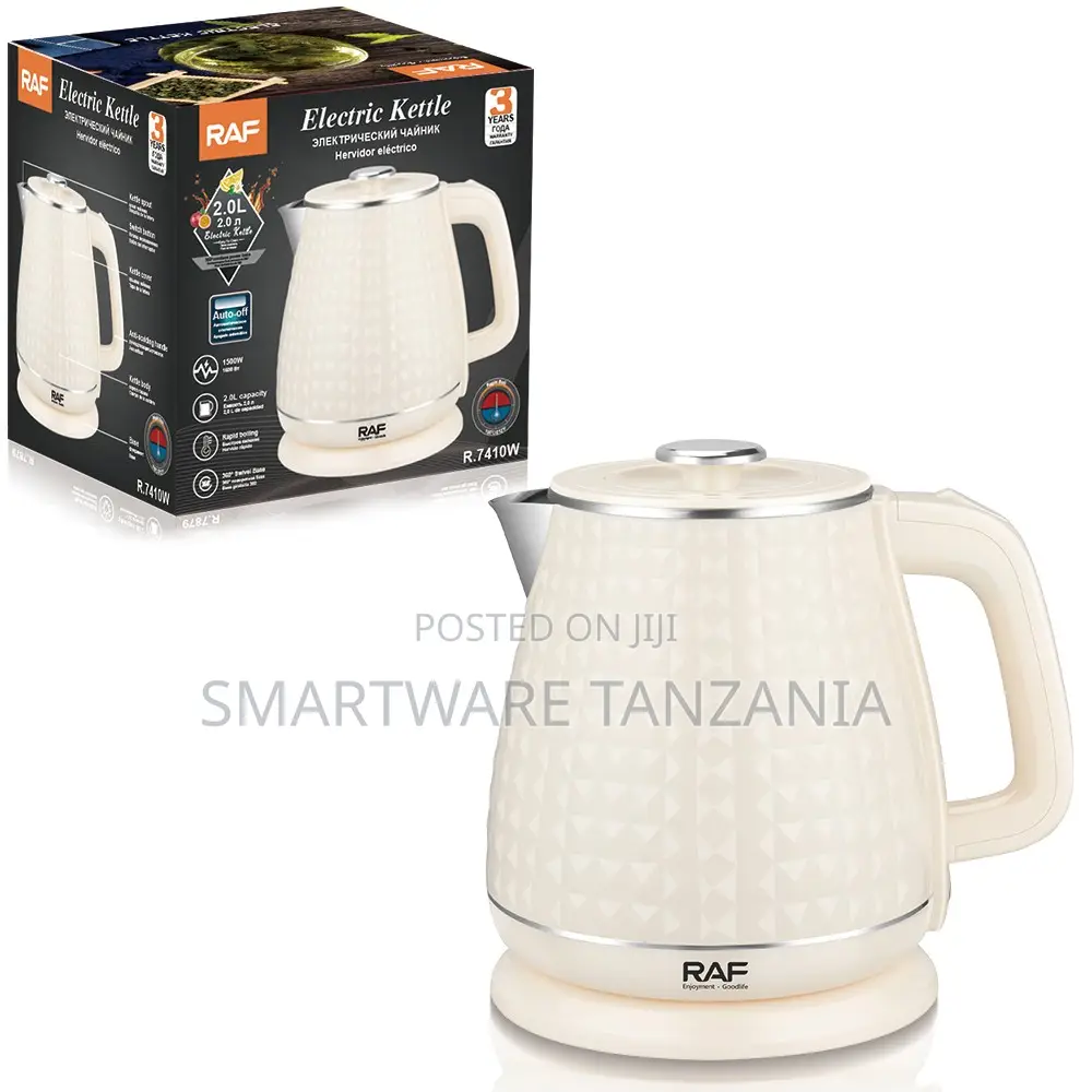 Raf R.7410w White Textured Electric Kettle 2l Auto Off Rapid Boil