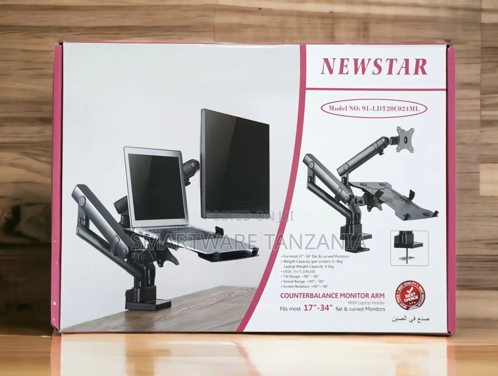 Newstar Monitor Arm With Laptop Tray Counterbalance 17-34 Inches