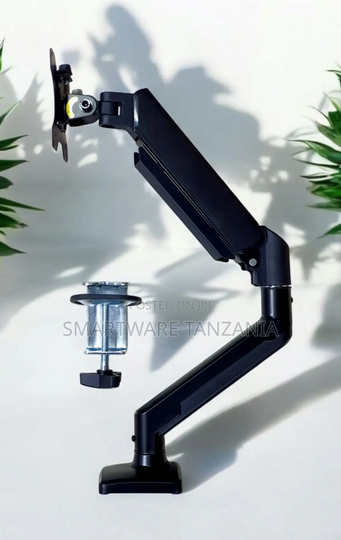 Premium Single Monitor Arm Mount Grommet Base Black Ergonomic Desk