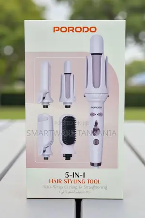 Porodo 5-in-1 Hair Styling Tool Auto Wrap Curling Straightening