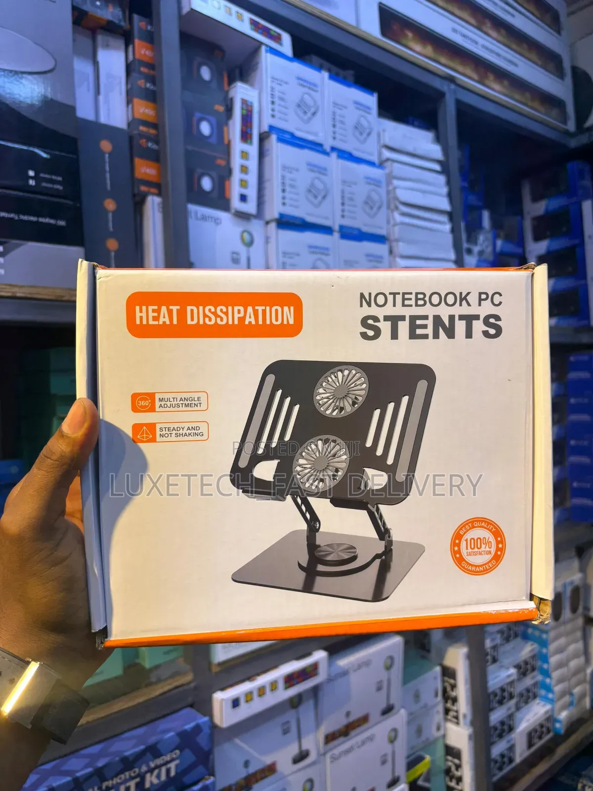 Adjustable Laptop Cooling Stand With Dual Fans for Heat Dissipation