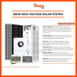 55kw High Voltage Solar System With 96kwh Battery