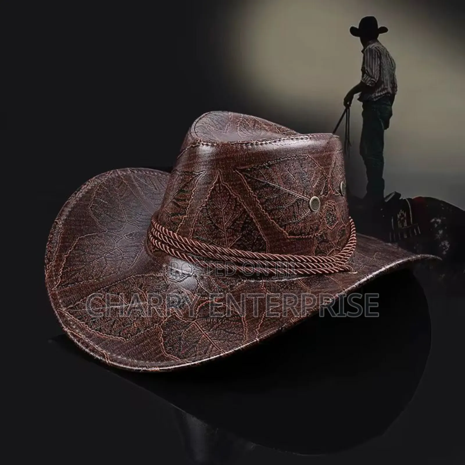 Classic Cow Boy Hat Unisex Durable Leather Hat Kofia Nzuri