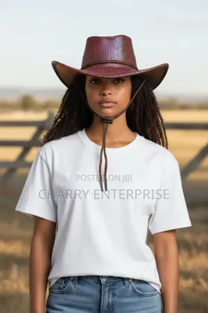 Classic Cow Boy Hat Unisex Durable Leather Hat Kofia Nzuri