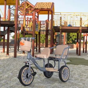 Kids' Double-Seater Tricycle With Basket - Baiskeli Ya Watoto