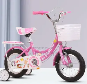 Modern Kids' Training Bike With Basket - Baiskeli Ya Watoto Ya Kisasa