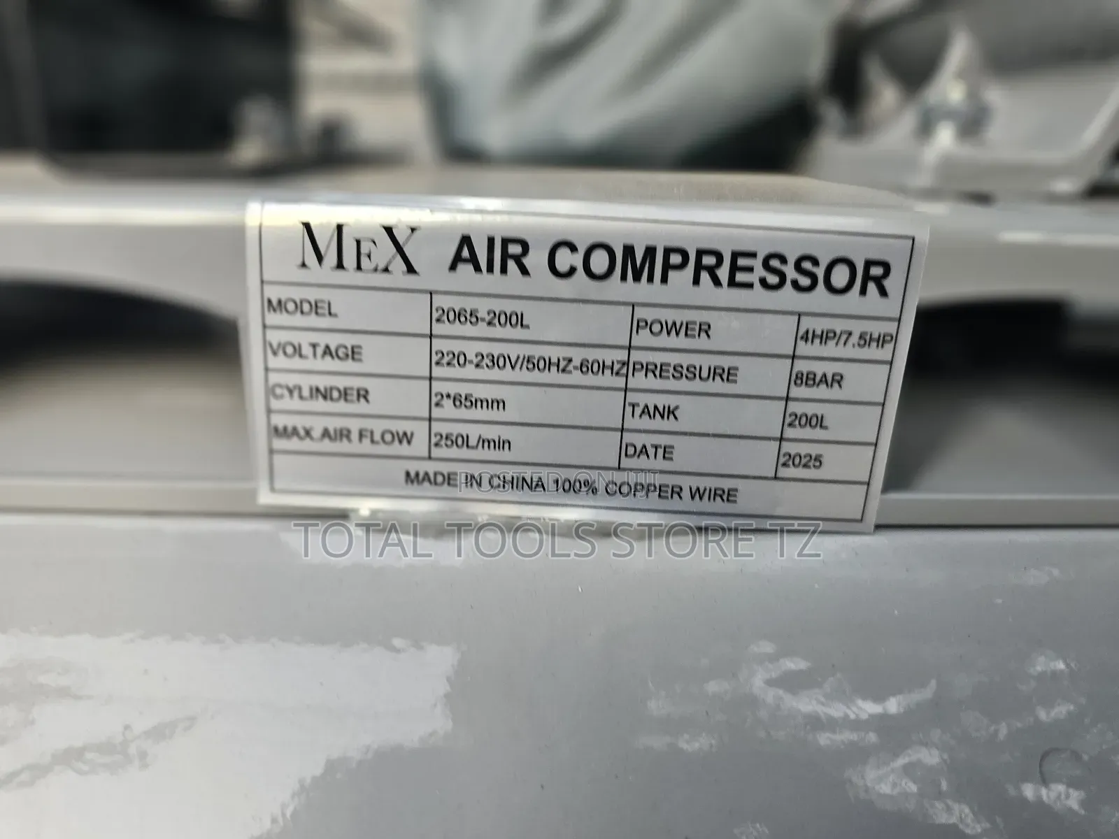 Mex Air Compressor 200l With Engine Space