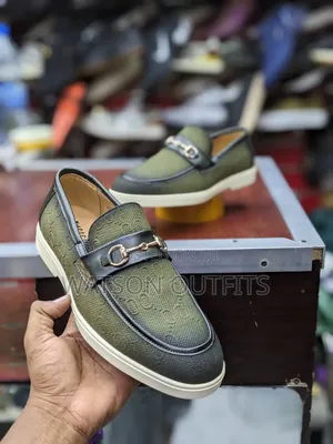 Men's Leather Shoes Colourfully Well Greenish