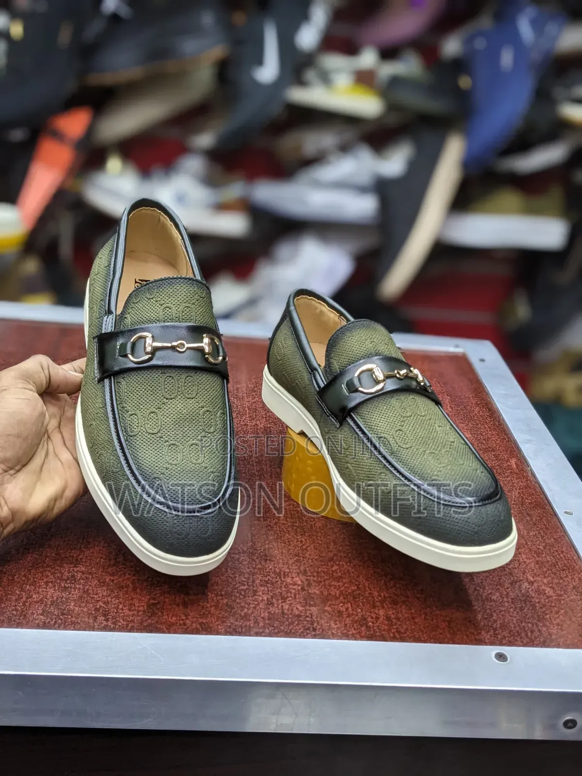 Men's Leather Shoes Colourfully Well Greenish