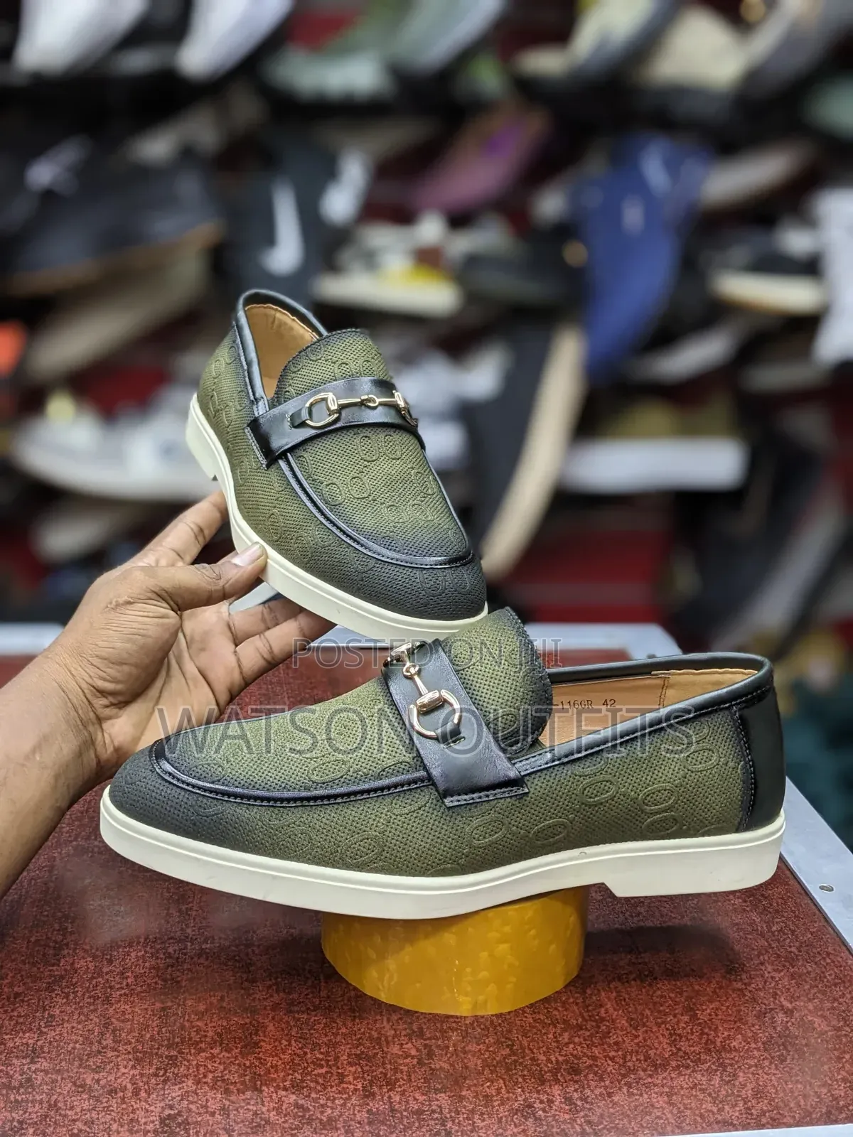 Men's Leather Shoes Colourfully Well Greenish