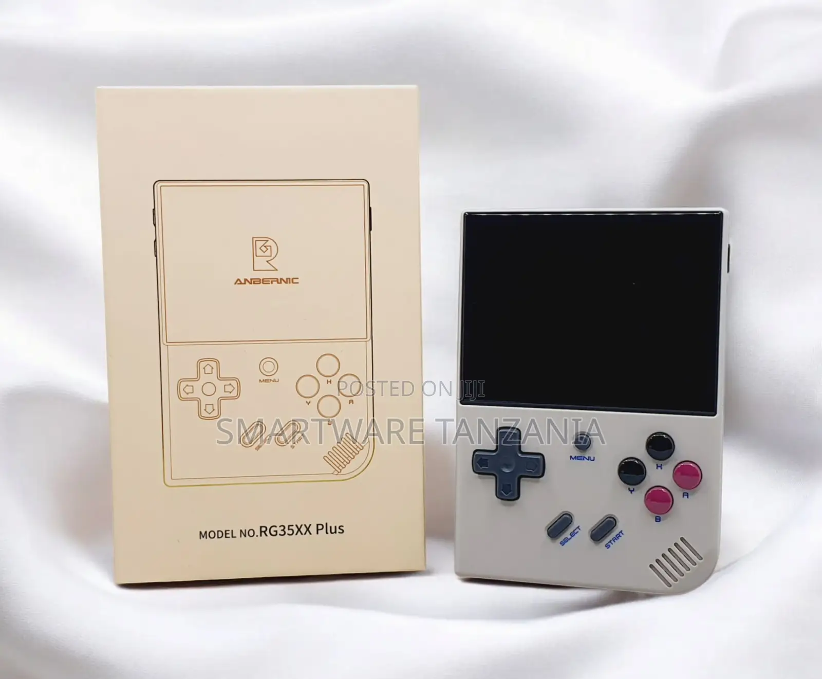 Anbernic Rg35xx Plus Gaming Console White Pink Buttons Portable