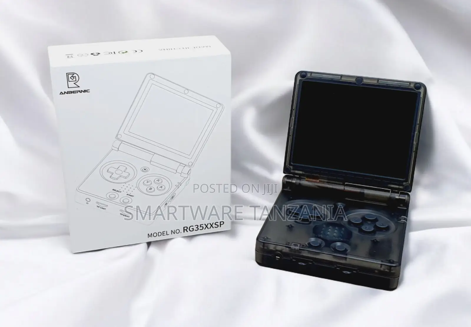 Anbernic Rg35xxsp Foldable Gaming Console Blue Transparent Retro