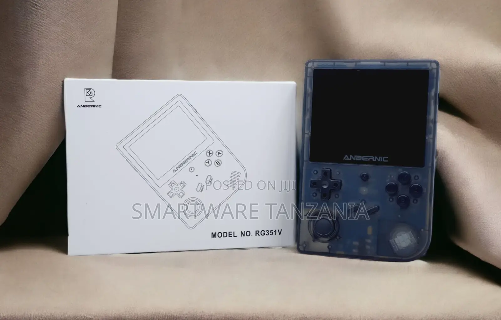 Anbernic Rg351v Retro Gaming Console Transparent Blue Vertical