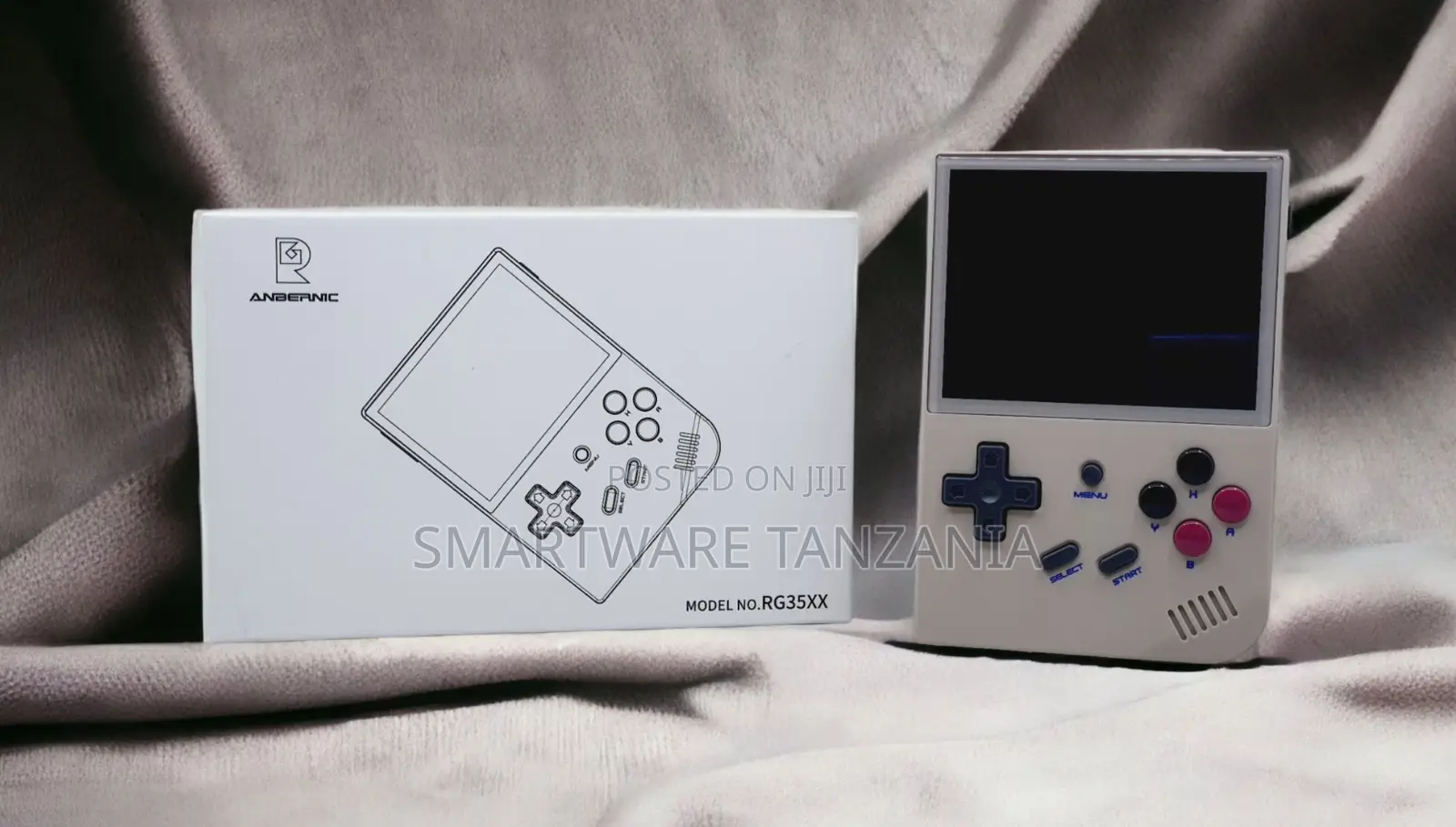 Anbernic Rg35xx Portable Retro Gaming Console White Pink Buttons