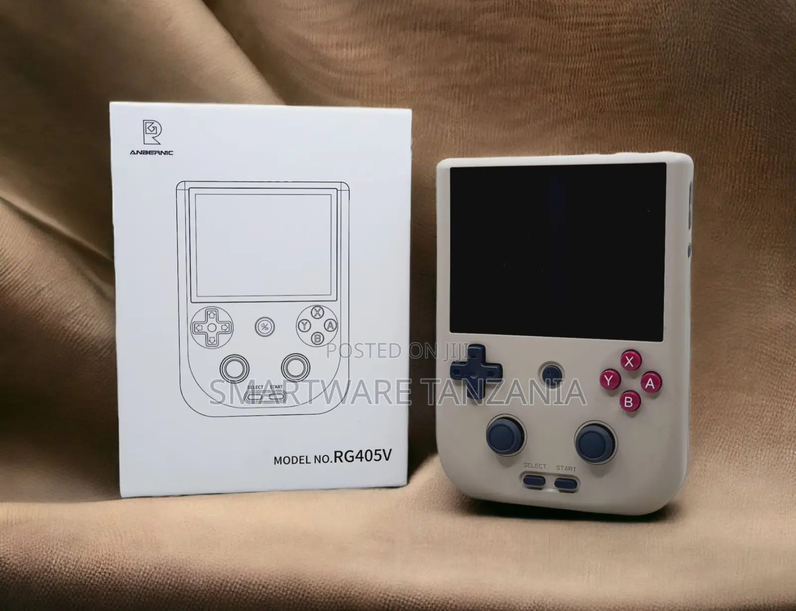 Anbernic Rg405v Handheld Console White Pink Buttons Dual Analog