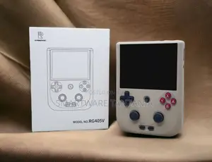 Anbernic Rg405v Handheld Console White Pink Buttons Dual Analog
