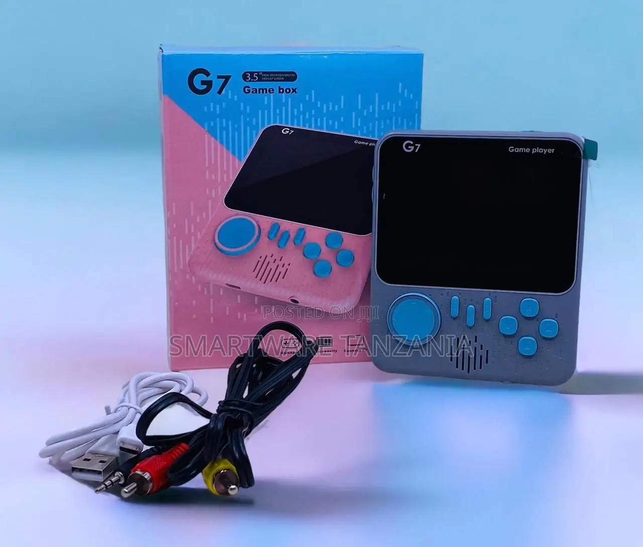 G7 Retro Game Box 3.5 Inch Console Tv Output Blue Pink Portable
