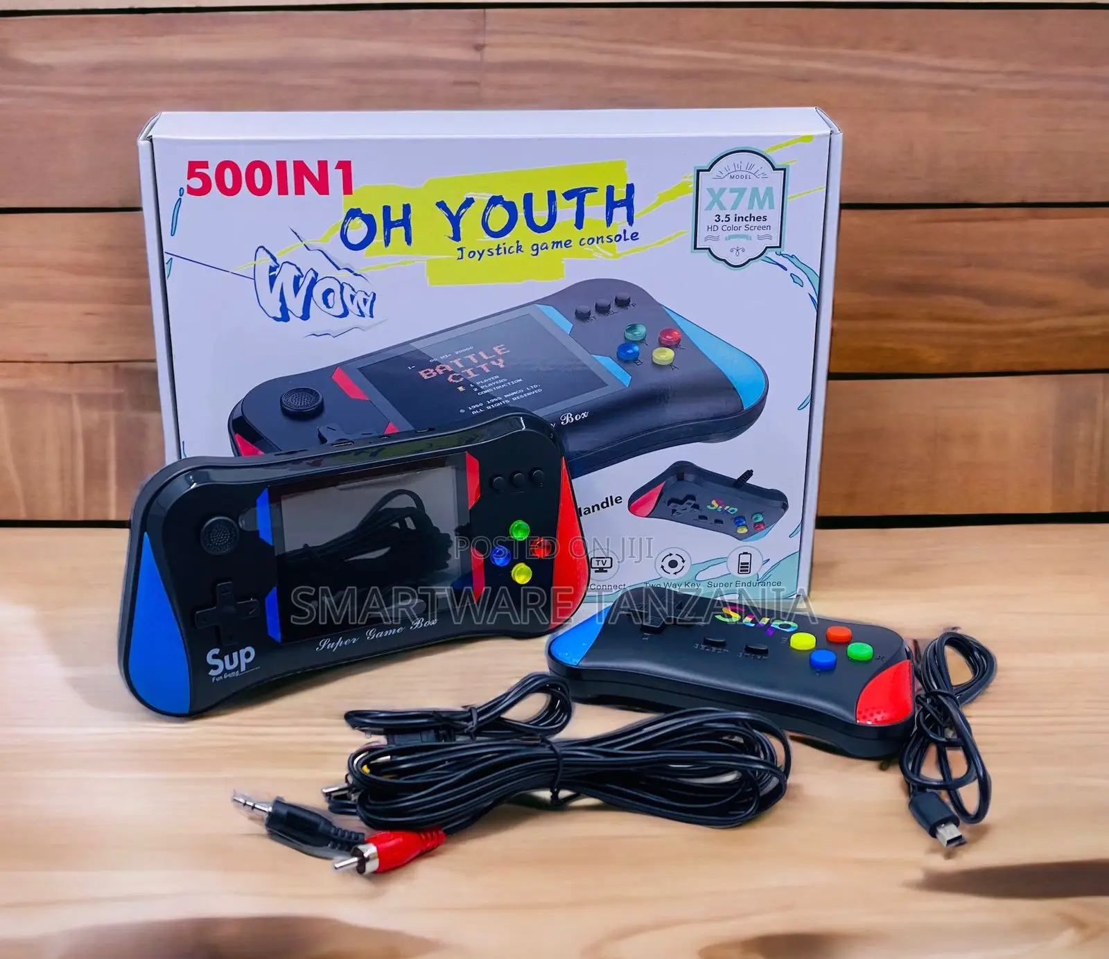 Sup Game Box X7m 500in1 Joystick Console 3.5 Inch Tv Connect Blue