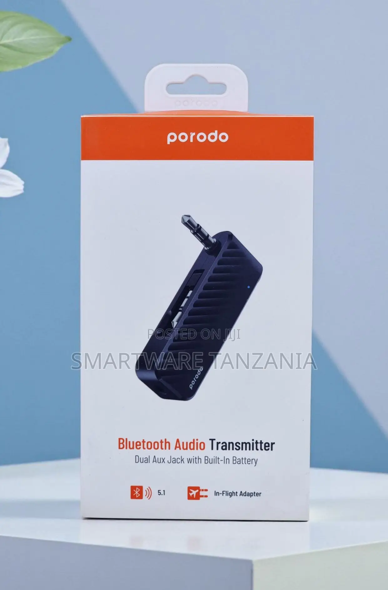 Porodo Bluetooth Audio Transmitter 5.1 Dual Aux In-flight Adapter