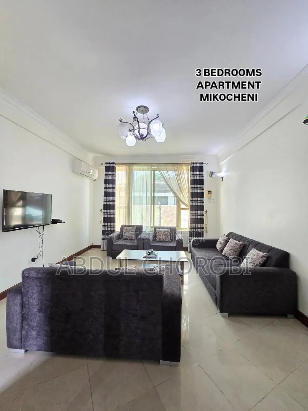 Furnished 3bdrm Apartment in Mikocheni for rent