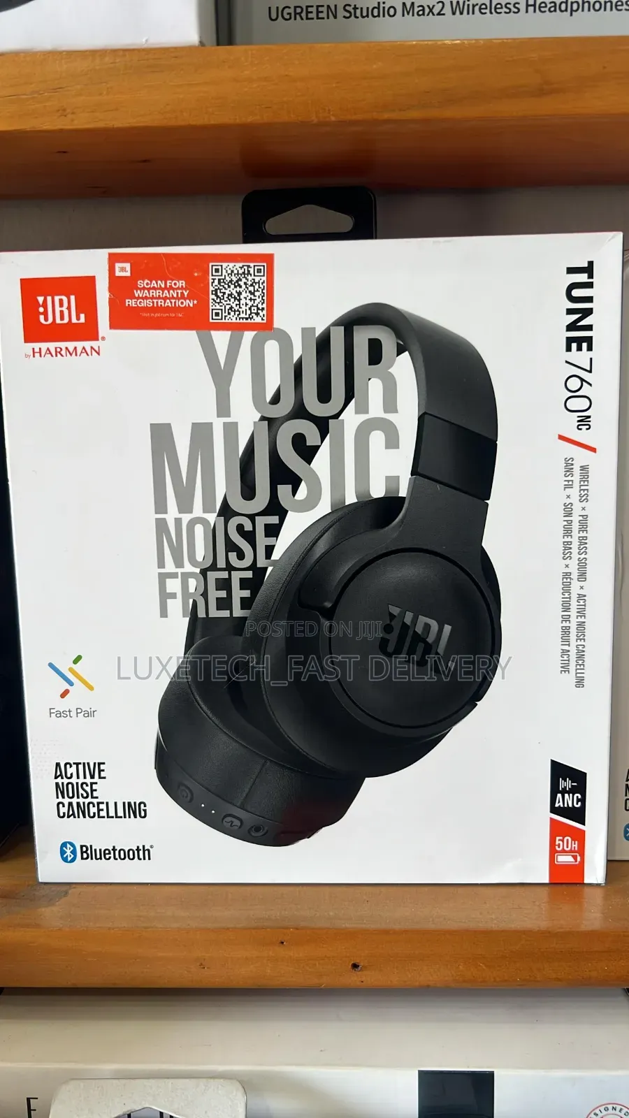 JBL Tune 760nc Wireless Over-Ear Noise-Cancelling Headphones
